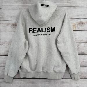 Secret Sneaker Realism Patched Hoodie Sweatshirt Adult XL Heathered Light Gray